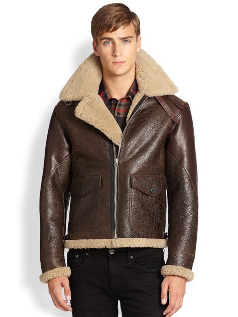 burberry brit shearling jacket|shearling aviator jacket.